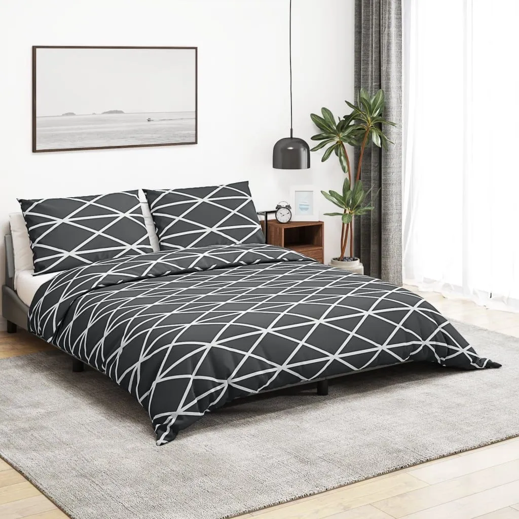 Berkfield Home Duvet Cover Set Grey 140x200 cm Cotton