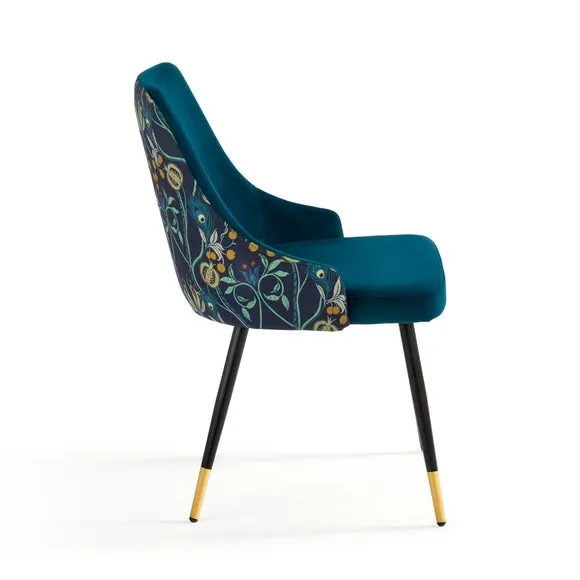 Ariana Set of 2 Dining Chairs, Havisham Print Velvet 6