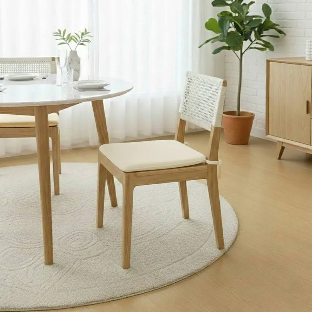 Snug City Foam Seat Pad with Ties Chair Cushion for Dining, Kitchen Pack of 2 in Cream
