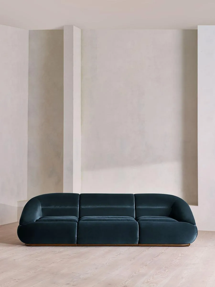 Edison Modular Sofa, Four Seater, Velvet, Royal Blue