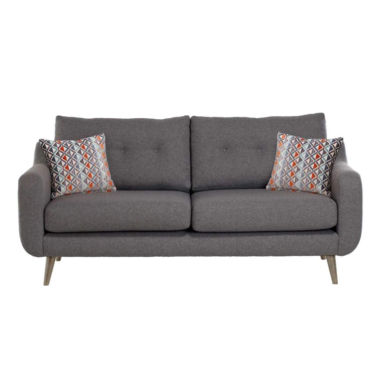 Myers Large 3 Seater Fabric Sofa - Grey - W189 x D92 x H86cm - Barker & Stonehouse