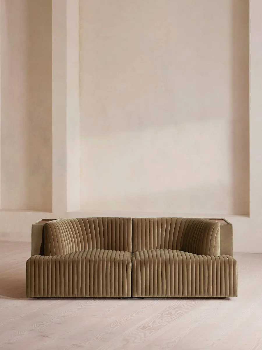 Hamish Modular Sofa, Three Seater, Velvet, Truffle