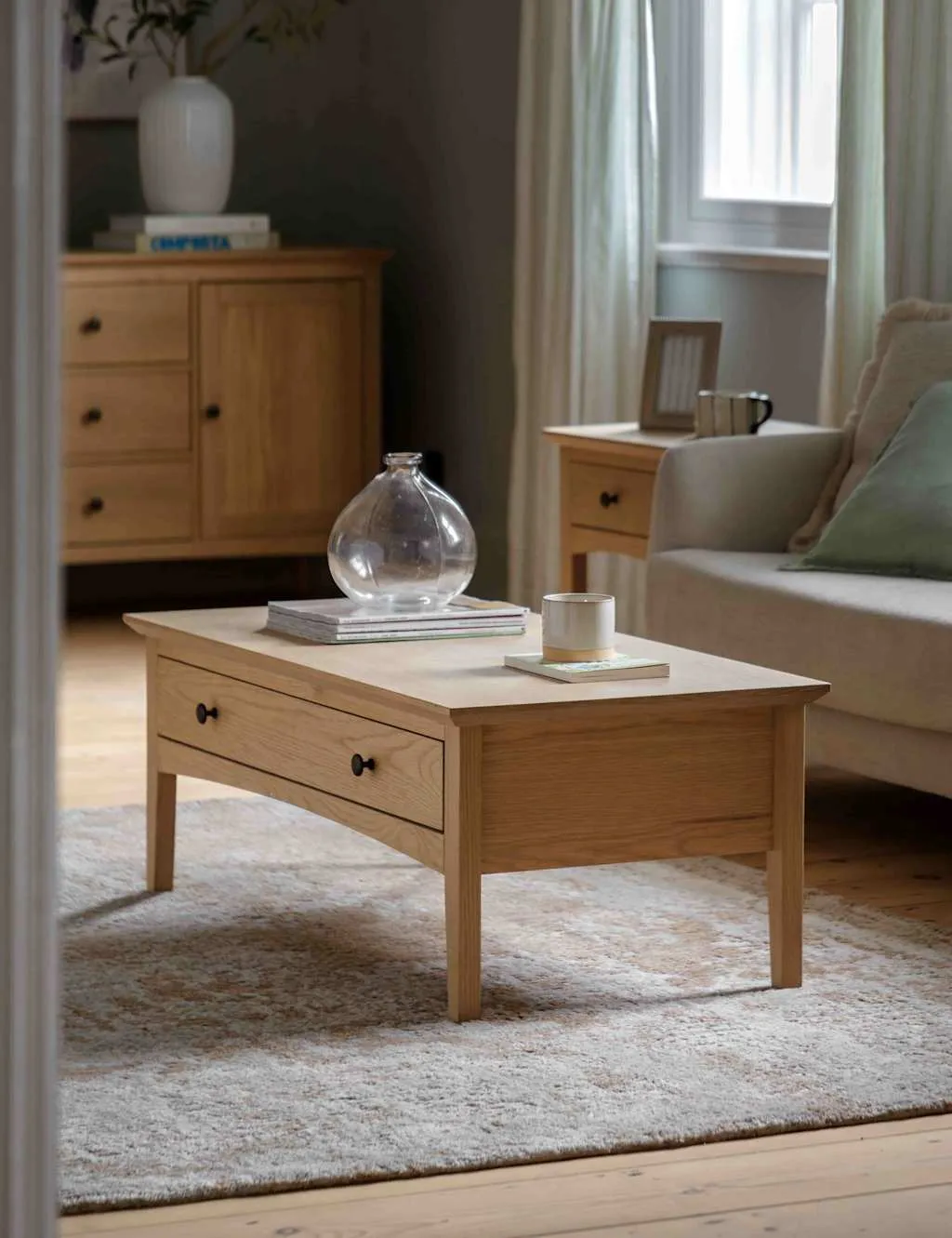 Gallery Direct Rye 1 Drawer Coffee Table Natural