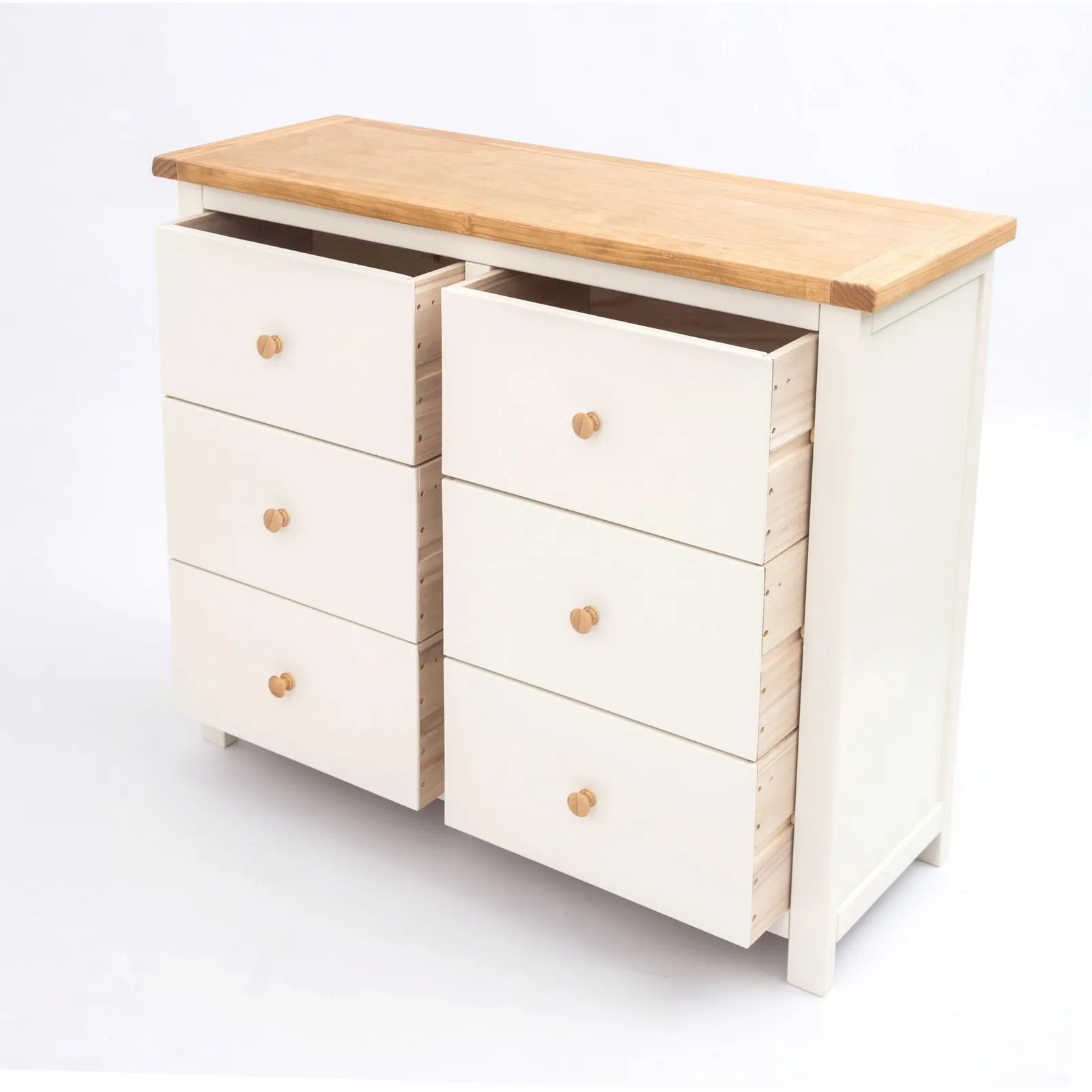 Cabinet Bits Maggiori 6 Drawer Chest of Drawers Wood Knob in Off-White 4