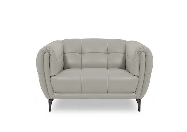 Sienna NC Leather Cuddler Chair - Lead Grey