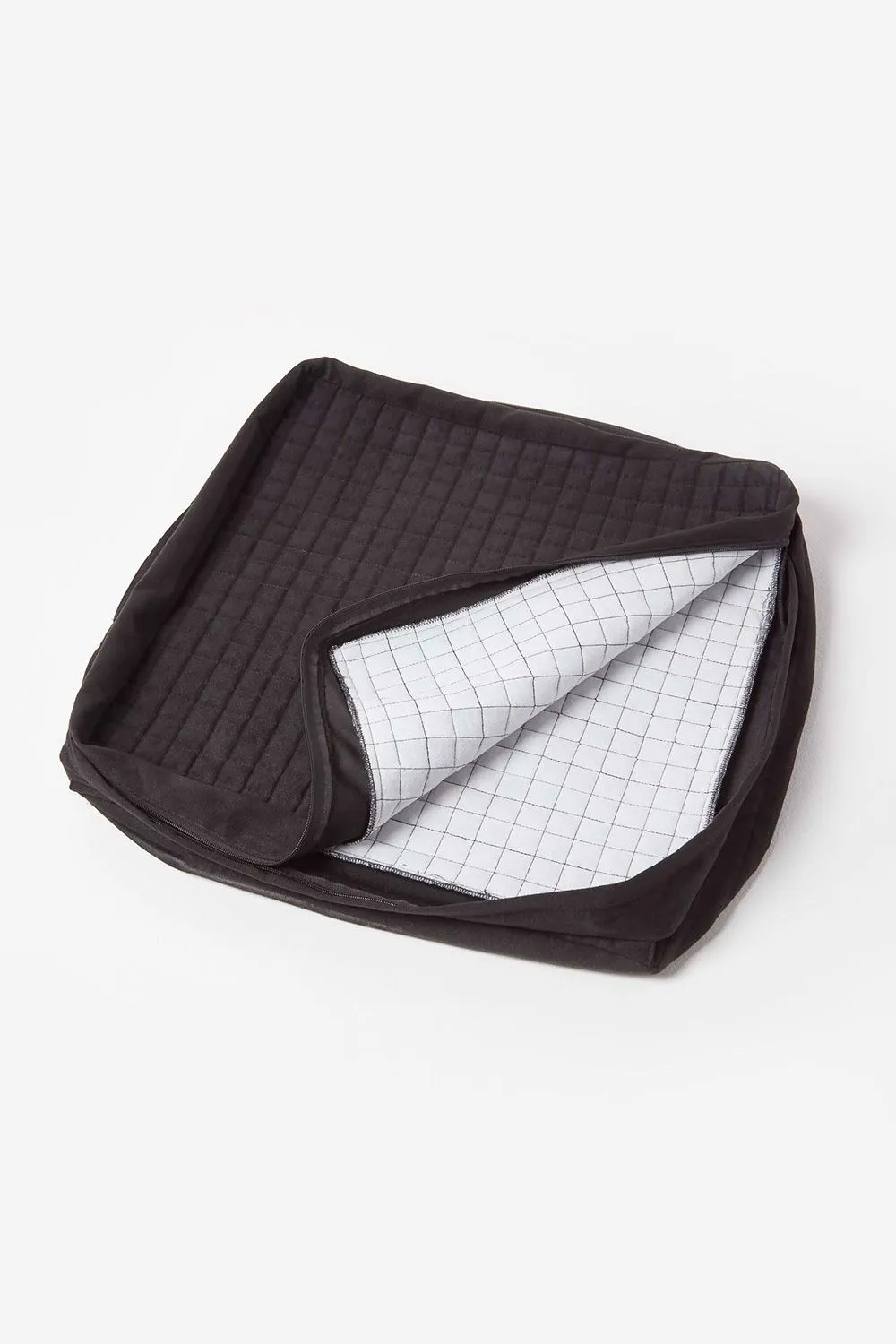 Homescapes Quilted Polyester 3 Seater Orthopaedic Booster Cushion Cover in Black 3