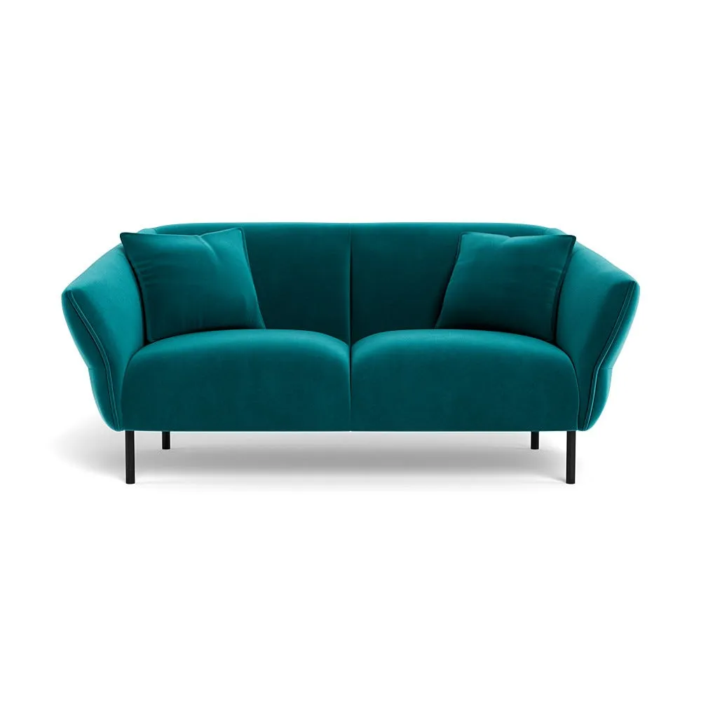 Heal's Alto 2 Seater Sofa Smart Velvet Petrol Black Feet 1