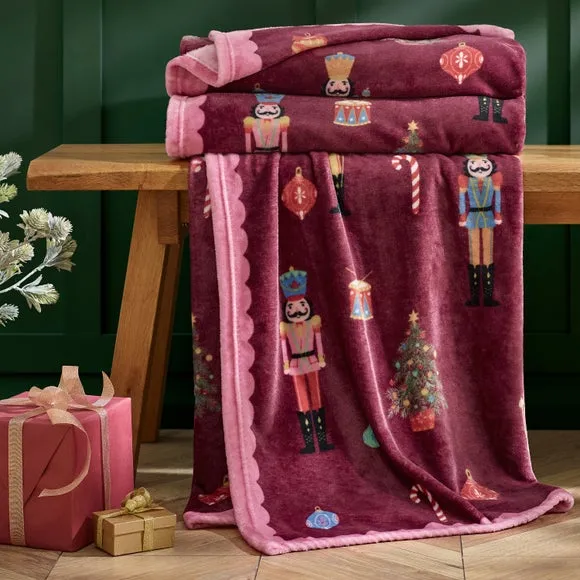 Catherine Lansfield Christmas Nutcracker Throw Blanket