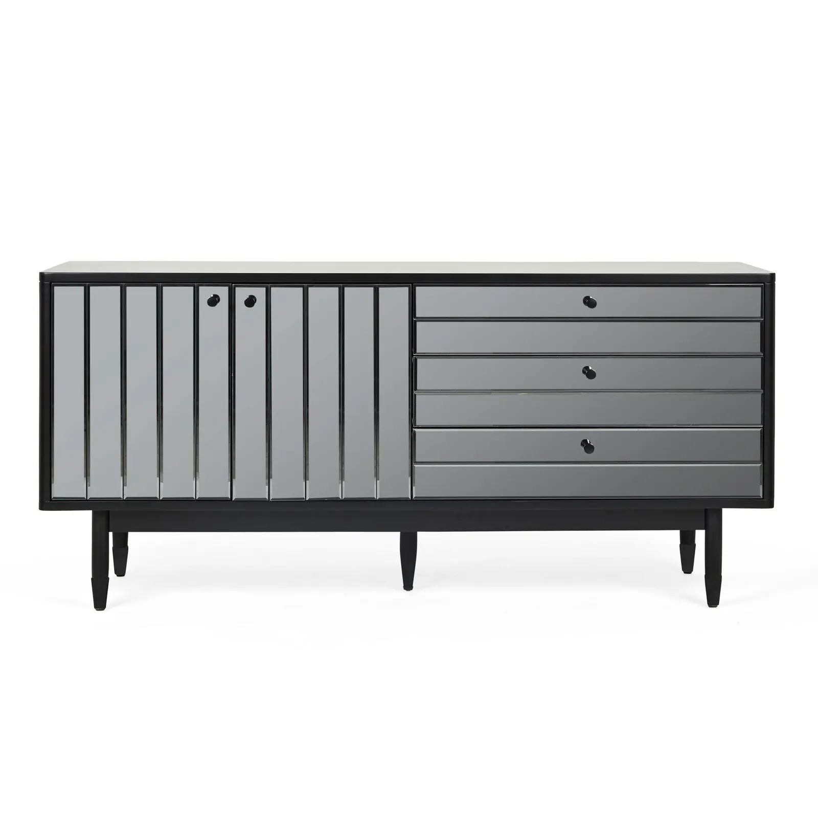 Loren Mirrored Large Sideboard Black