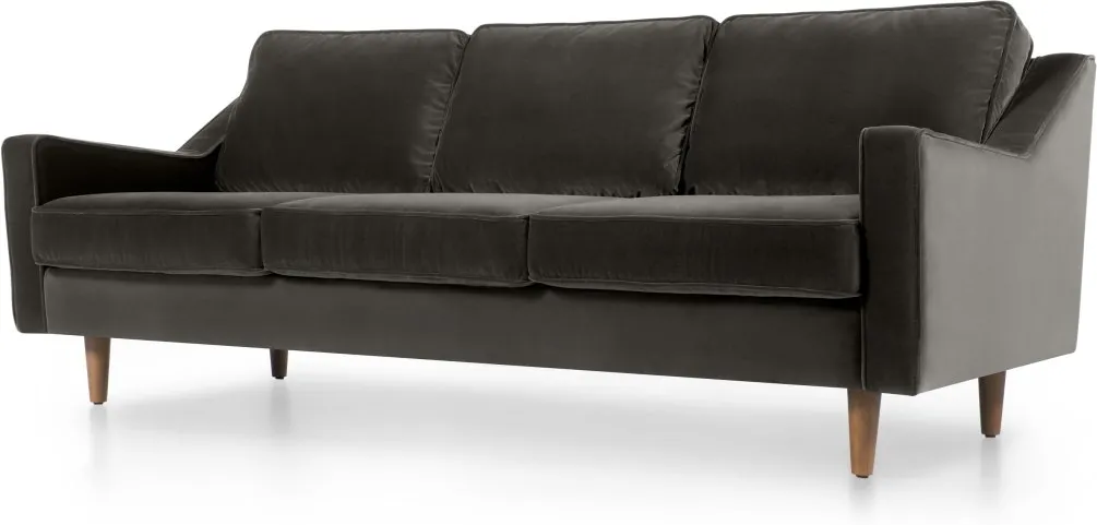 Dallas 3 Seater Sofa, Concrete Cotton Velvet