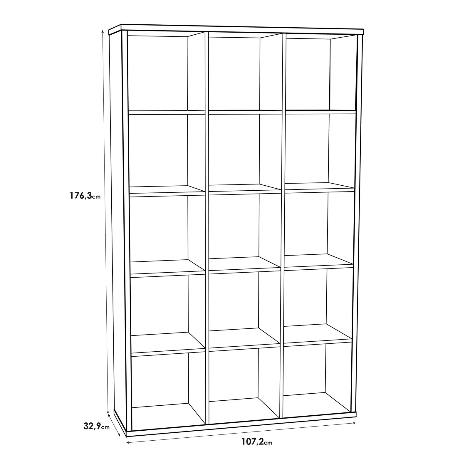 Furniture To Go Mauro 3x5 Storage Unit in in Light Oak 6