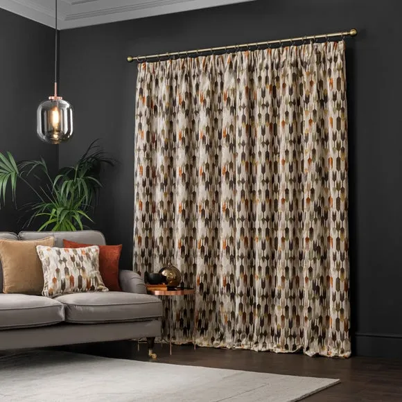Kelso Cut Velvet Pencil Pleat Curtains 5