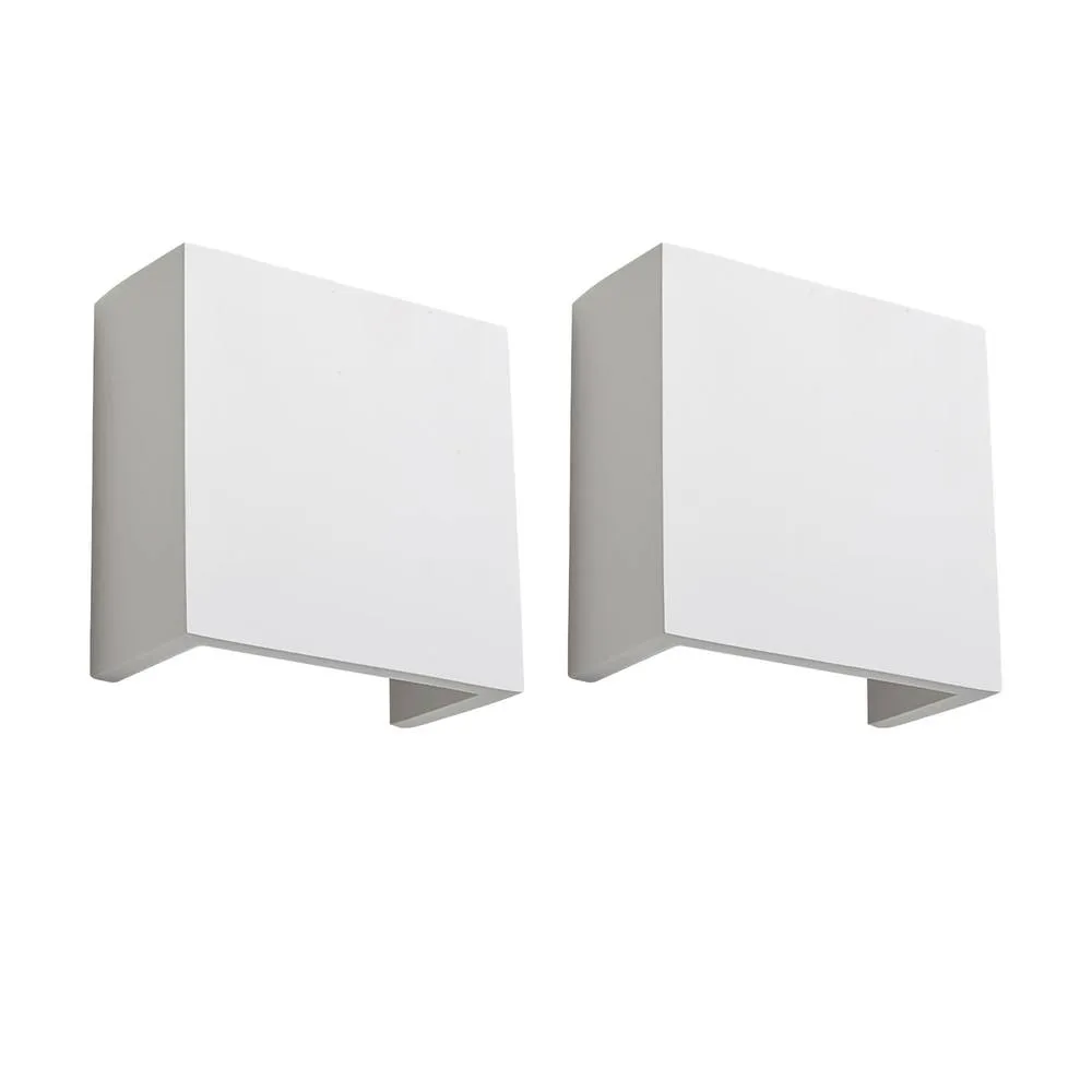 First Choice Lighting Set of 2 Michele - White G9 Plaster Wall Lights
