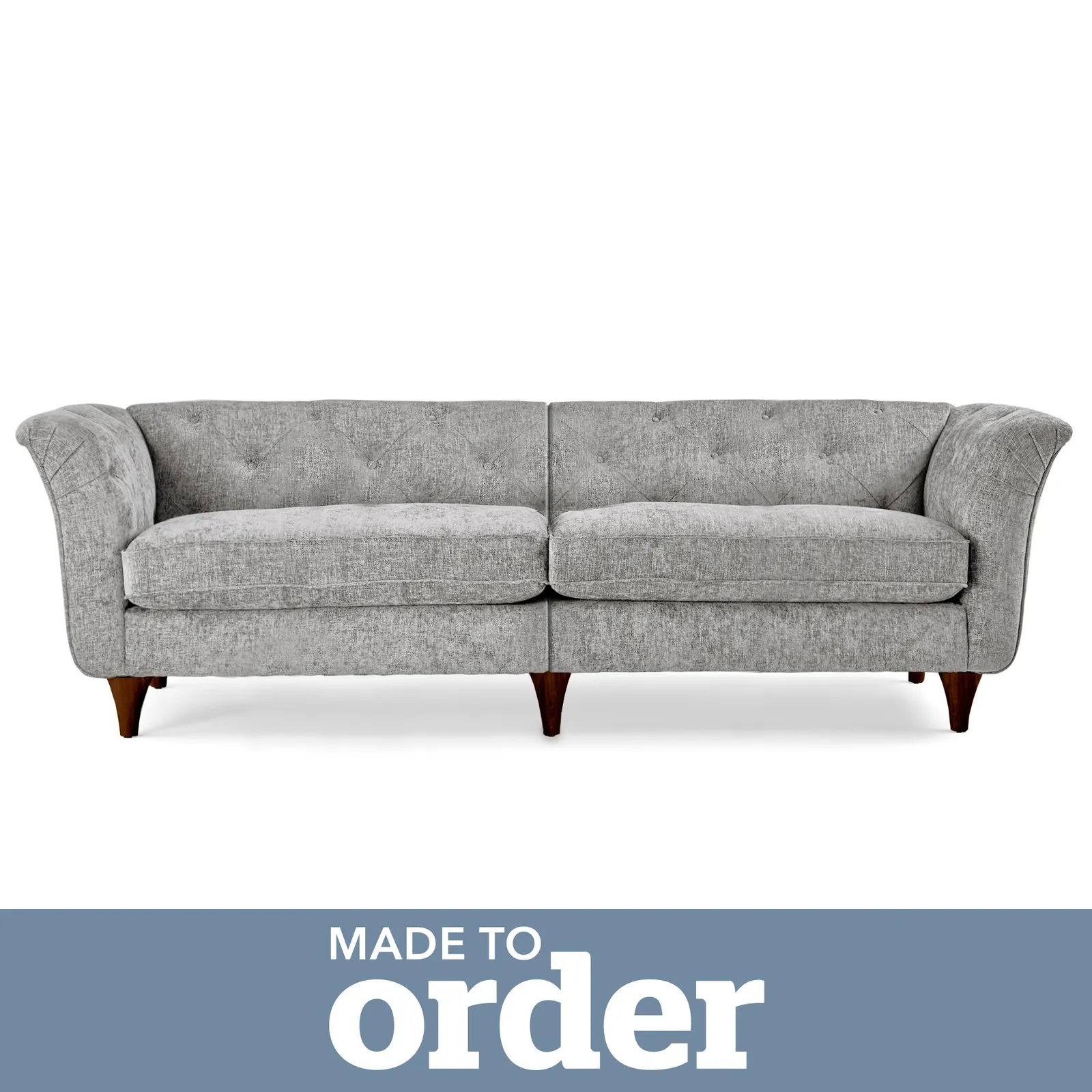 Jaipur 4 Seater Sofa Luxury Chenille Grey