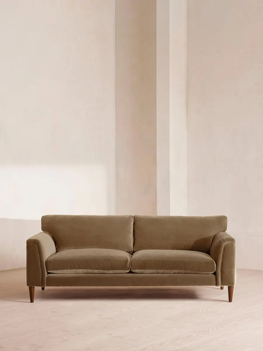 Reya Three Seater Sofa, Velvet, Truffle