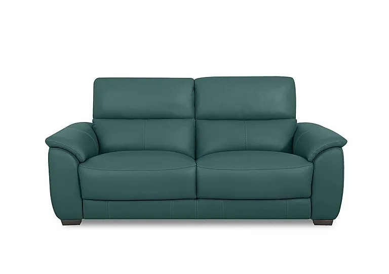 Saffron Large Leather 3 Seater Sofa - BV Lake Green