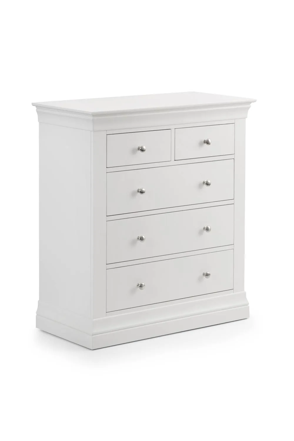 Julian Bowen Clermont 5 Drawer Chest (3+2) in White 4