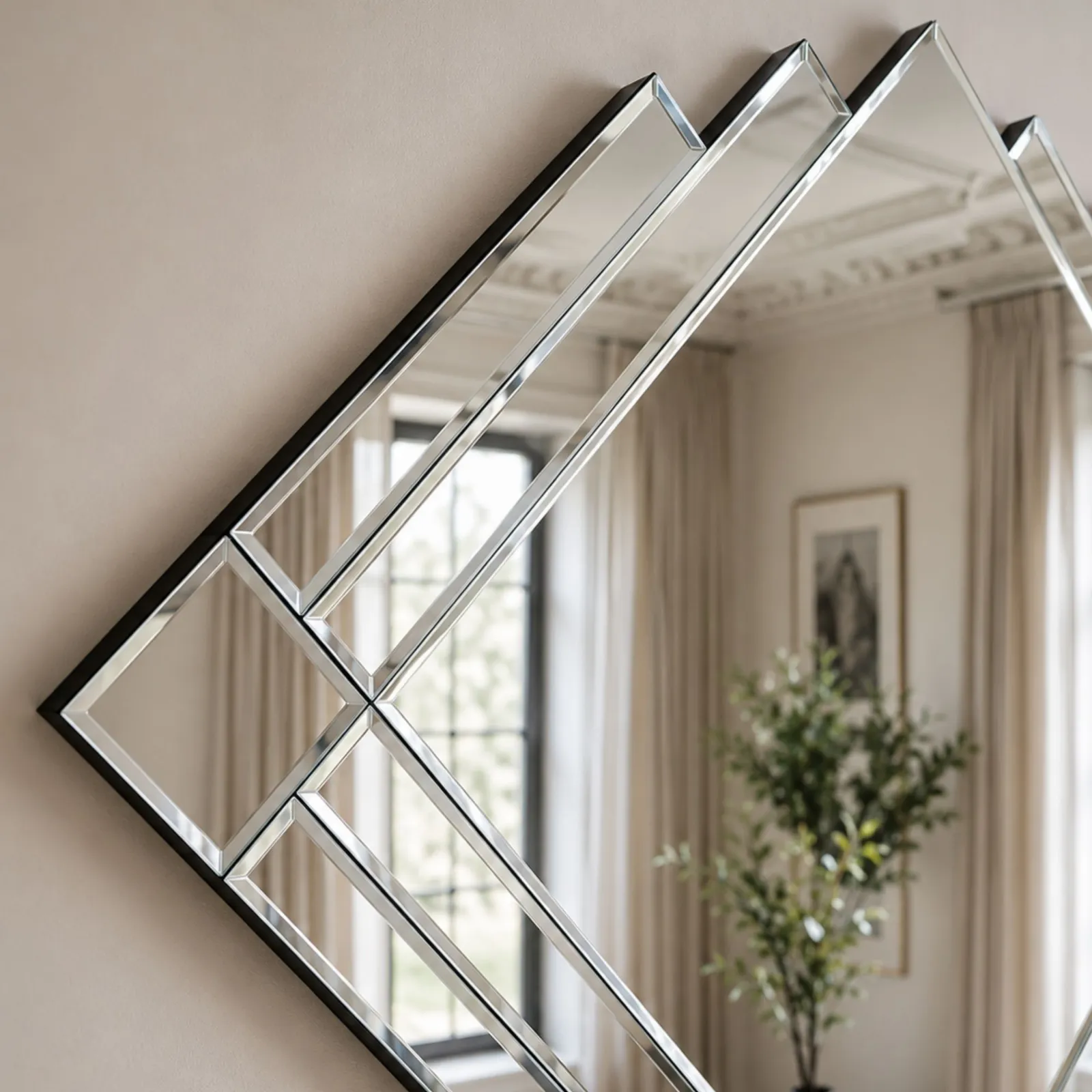 Yearn Mirrors Art Deco 1930's Inspired Bevelled Wall Mirror in Clear 3