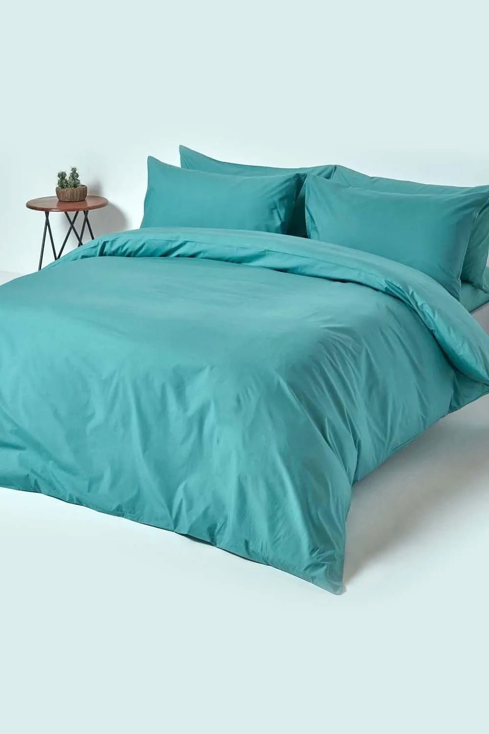 Homescapes Egyptian Cotton Flat Sheet 200 Thread Count in Teal 4