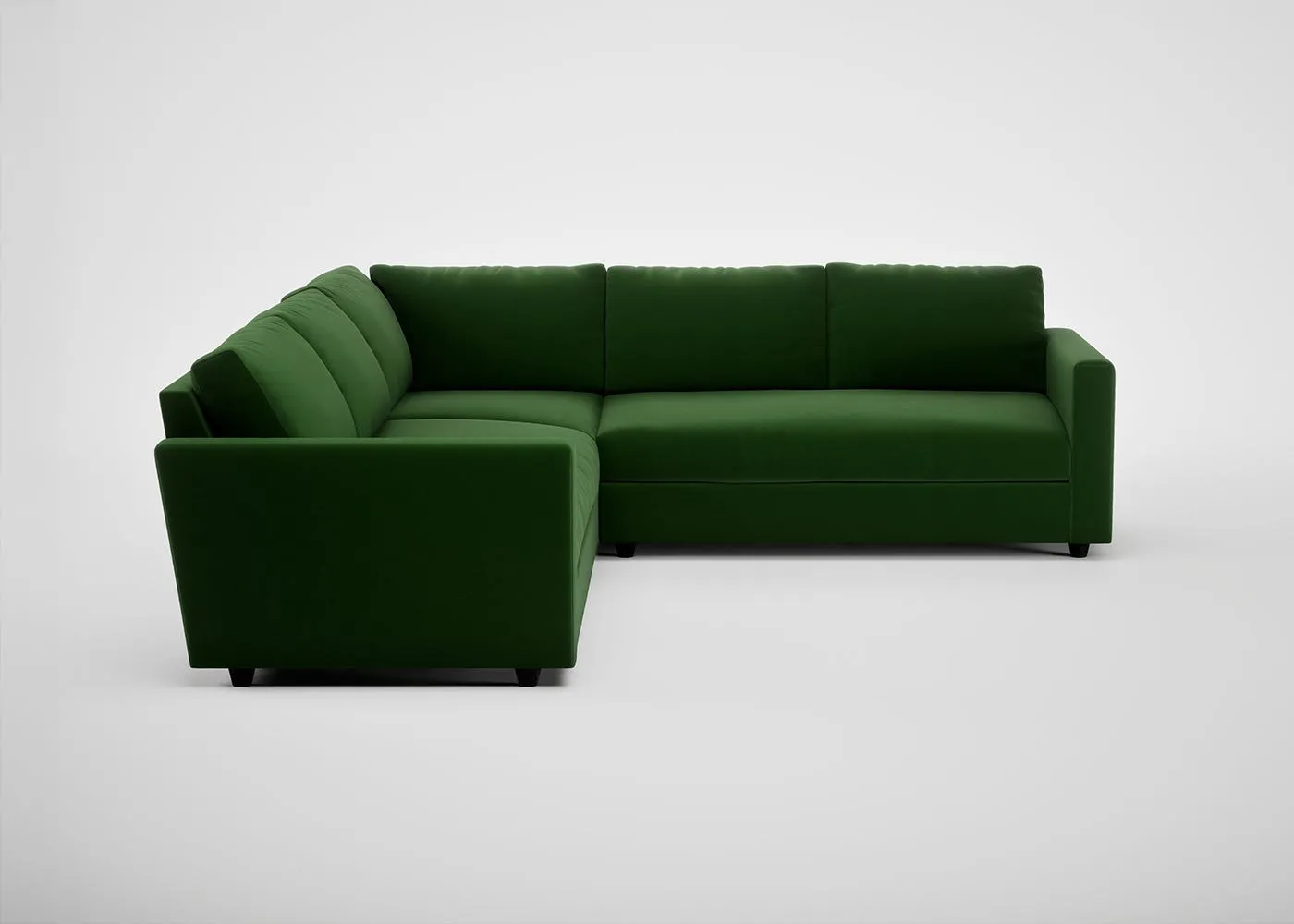 Heal's Nimbus II Large Corner Sofa Smart Velvet Forest Black Feet 1