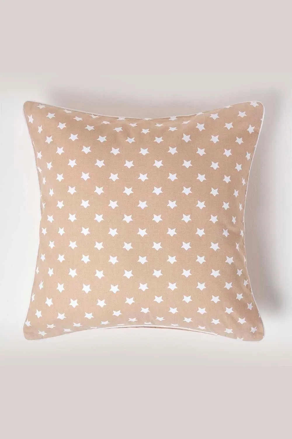 Homescapes Cotton Stars Cushion Cover in Beige