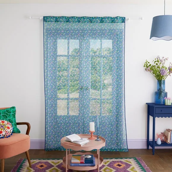Sophie Robinson Petal Meadow Hidden Tab Top Voile Panel 5