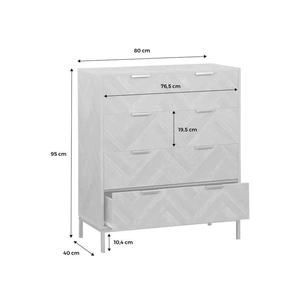 sweeek 4-drawer Herringbone Chest in Light Brown 5