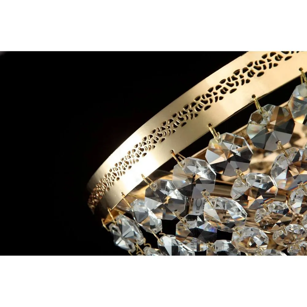 Netlighting Ottilia Flush Wall Lamp Gold & Crystal 2 Light E14 3