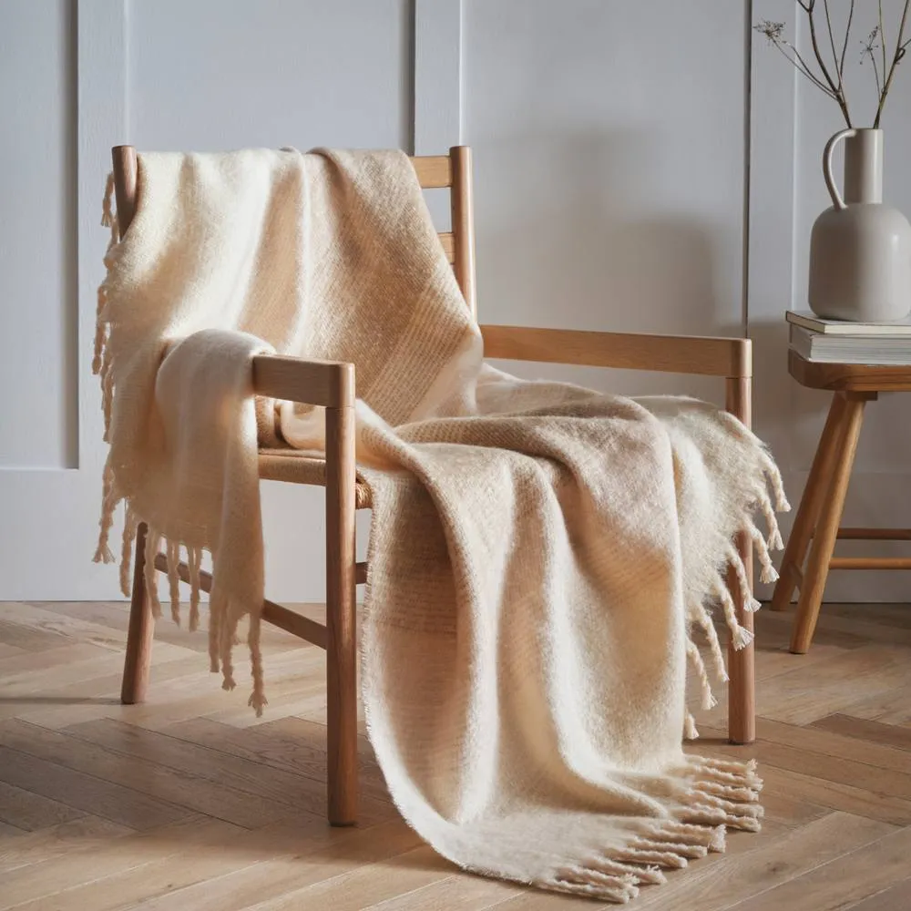 Portfolio Home Helsinki Throwover Bed Throw Blanket 127 x 152cm in Beige