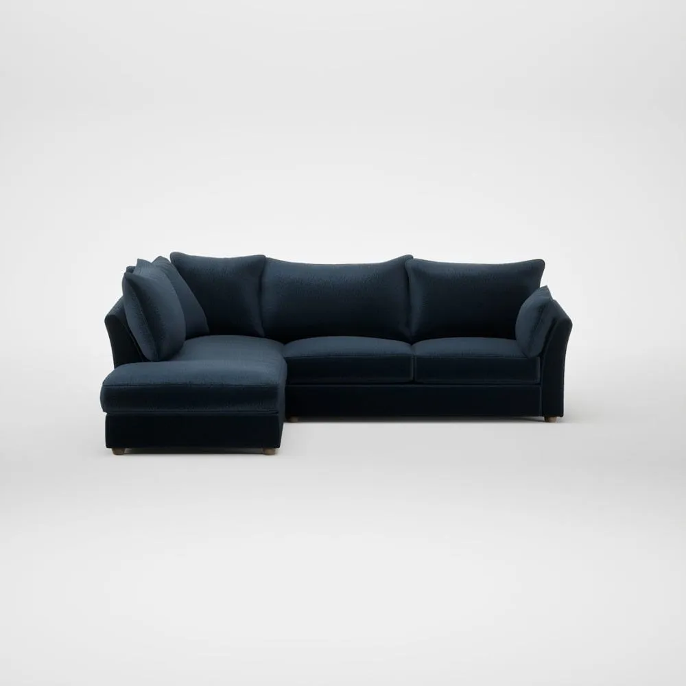 Heal's Tailor Left Hand Facing Corner Sofa Boucle Velvet Space Natural Feet 2
