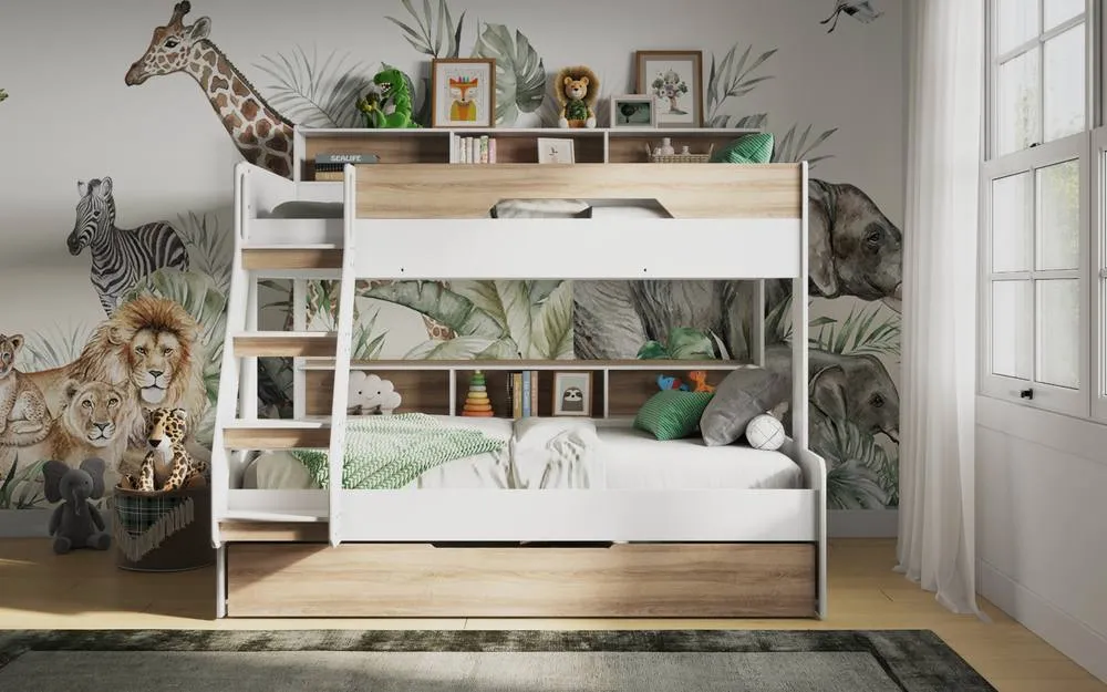 Flair Interstellar Triple Bunk Bed in Light Oak 4