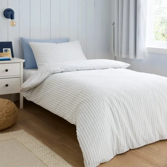 Stripe Seersucker Cotton Duvet Cover and Pillowcase Set 3