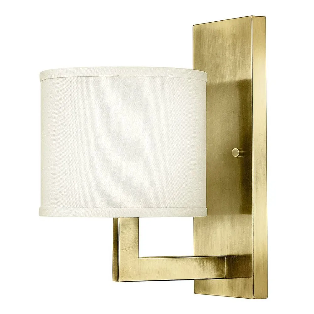 Netlighting Hinkley Hampton Wall Lamp with Shade Classic Brushed Brass 1x E27 in Yellow
