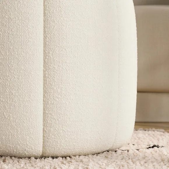 Pumpkin Ivory Boucle Footstool 3