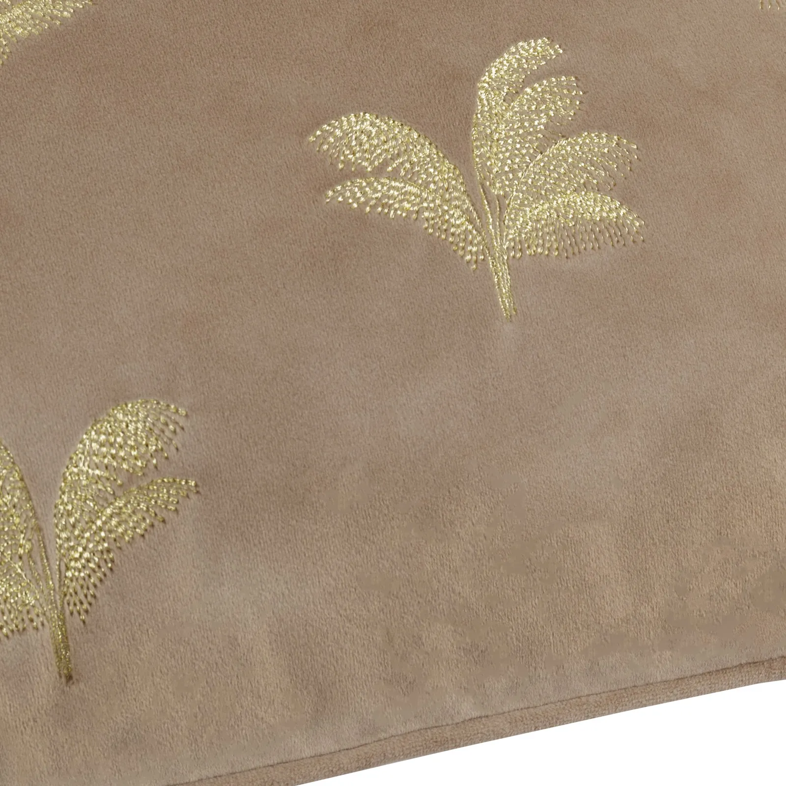 Paoletti Guilded Palms Embroidered Cushion in Light Brown 5
