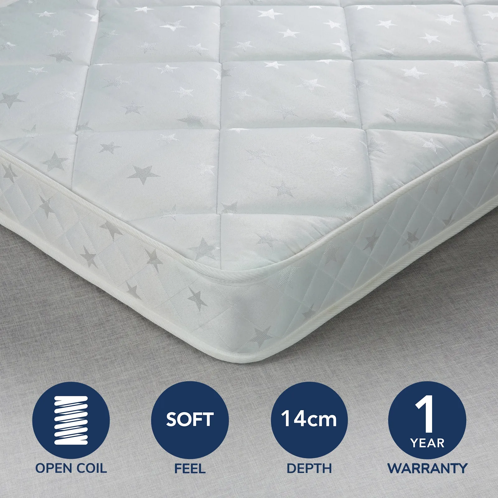 Fogarty Little Sleepers Soft Medium Anti Allergy Open Coil Mattress White