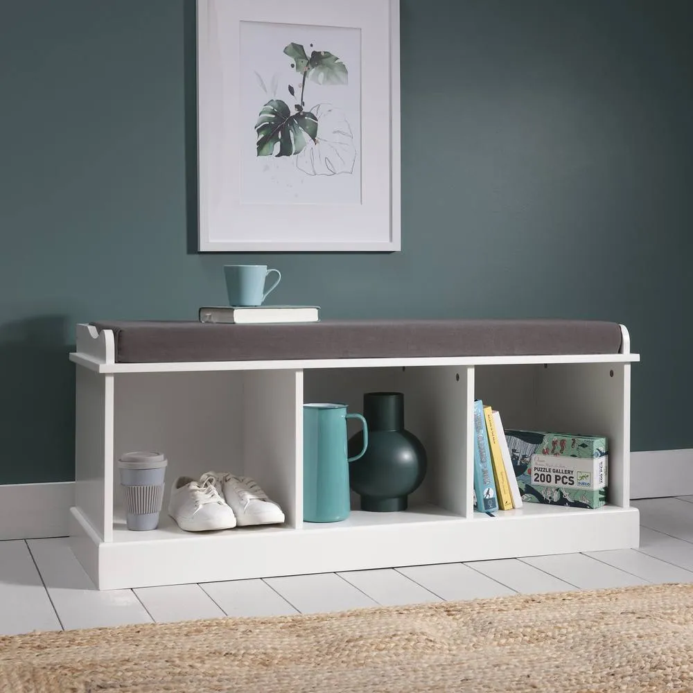 Nöa and Nani Stockholm Storage Bench with 3 Storage Cubes in White 2