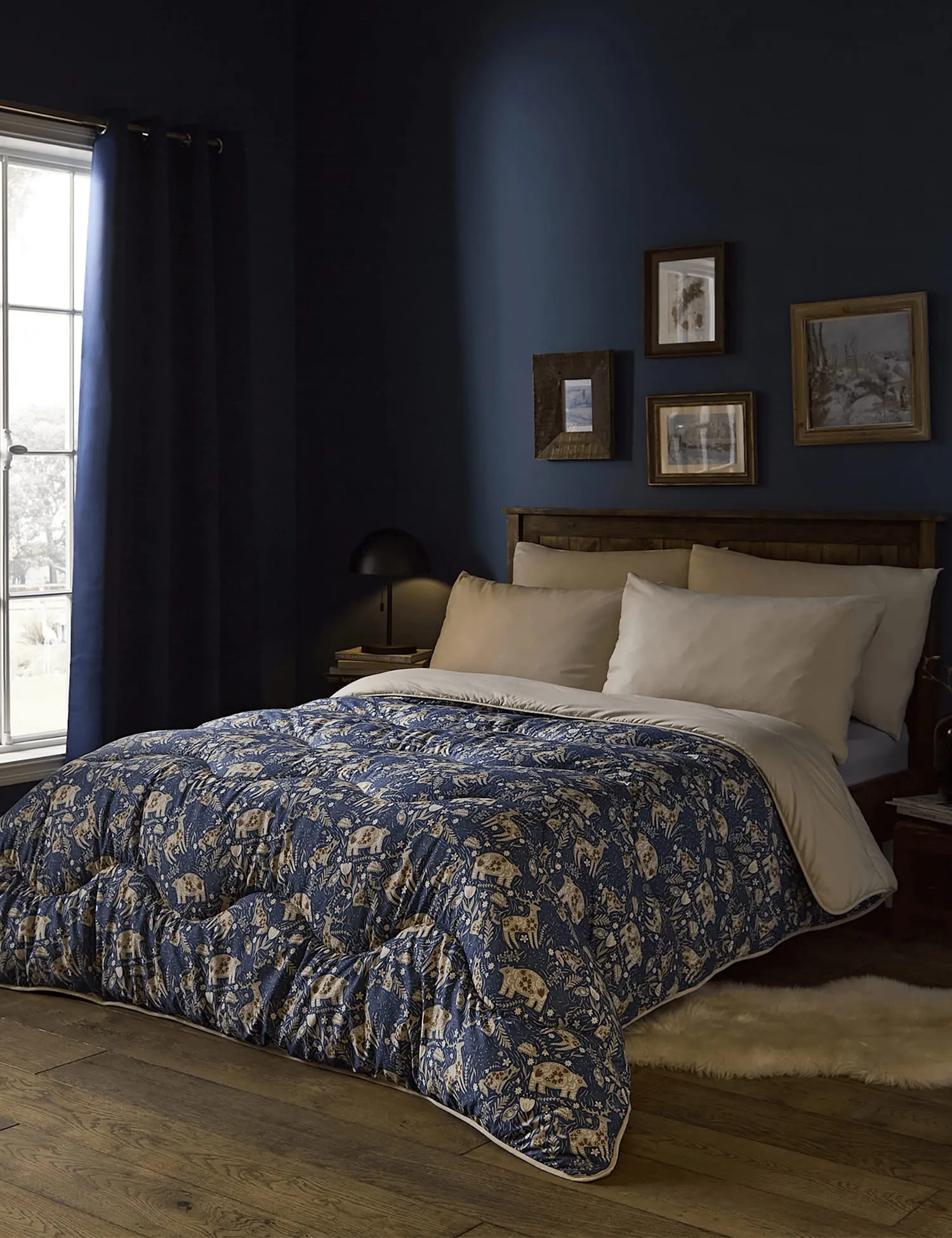 Nightlark Woodland 10.5 Tog Coverless Duvet & Pillowcase Set Indigo