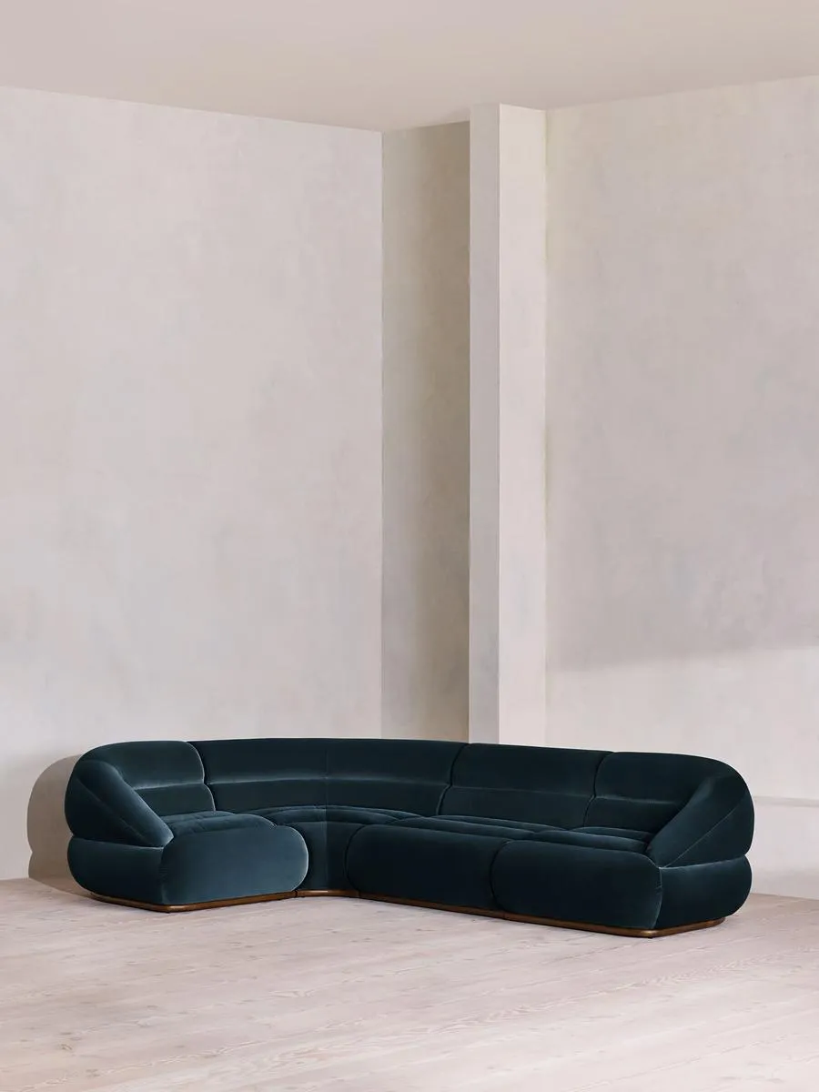 Edison Modular Sofa, L-Shape Sofa, Velvet, Royal Blue