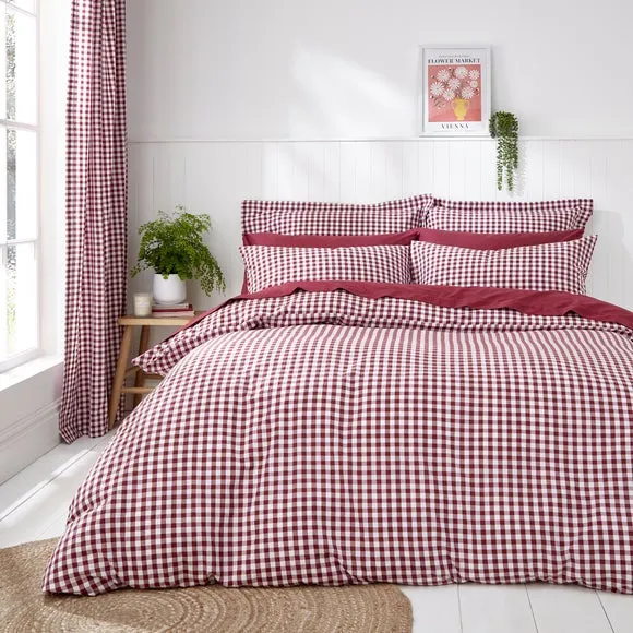Portloe Gingham Woven 100% Cotton Standard Pillowcase Pair 2