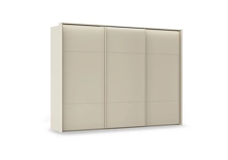 Haven 310cm 3 Door Slider Wardrobe with Décor Doors and Lights