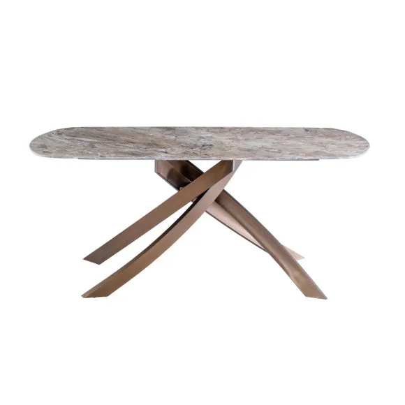 Fendi Rectangular 6 Seater Dining Table, Brown 2