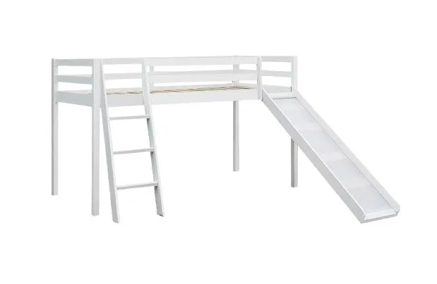 Comfy Living Ltd 3ft Wooden Mid Sleeper Various Colours With Slide in White 2