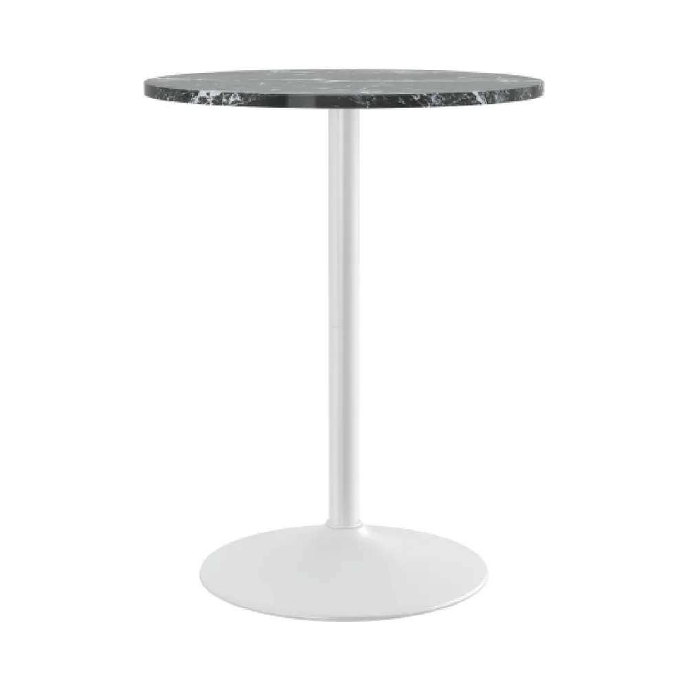 netfurniture Richmond White Bar Table 96cm Black Marble 4