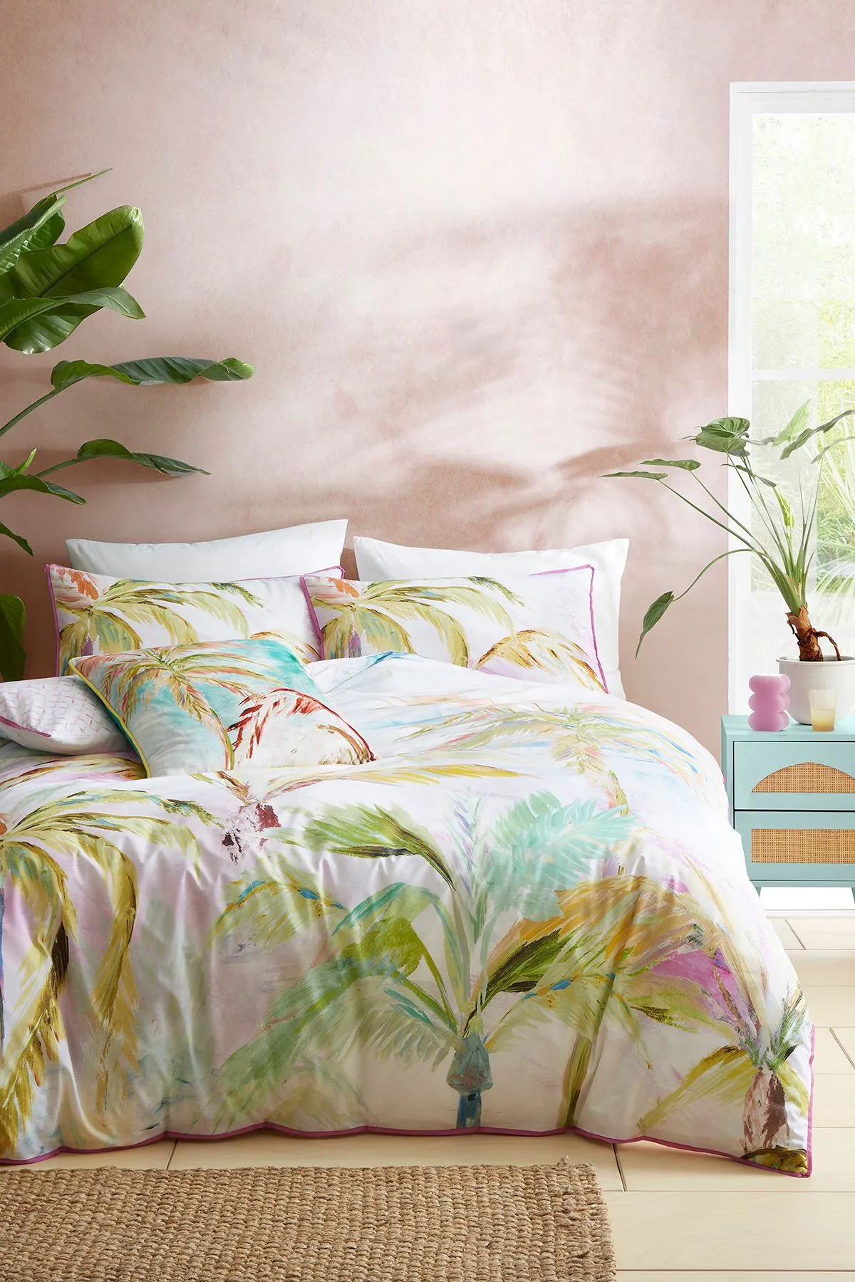 Appletree 'Leilani' 100% Cotton Tropical Print Duvet Cover Set in Green 4