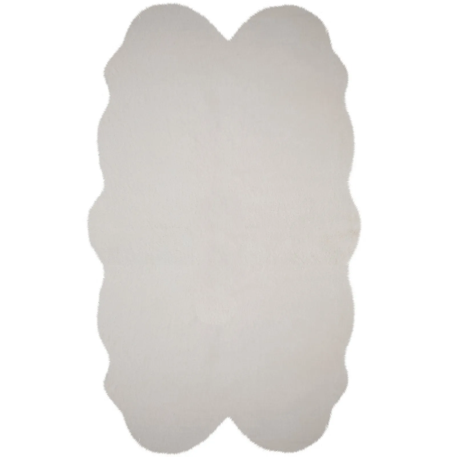 Supersoft Faux Fur Quad Rug Cream