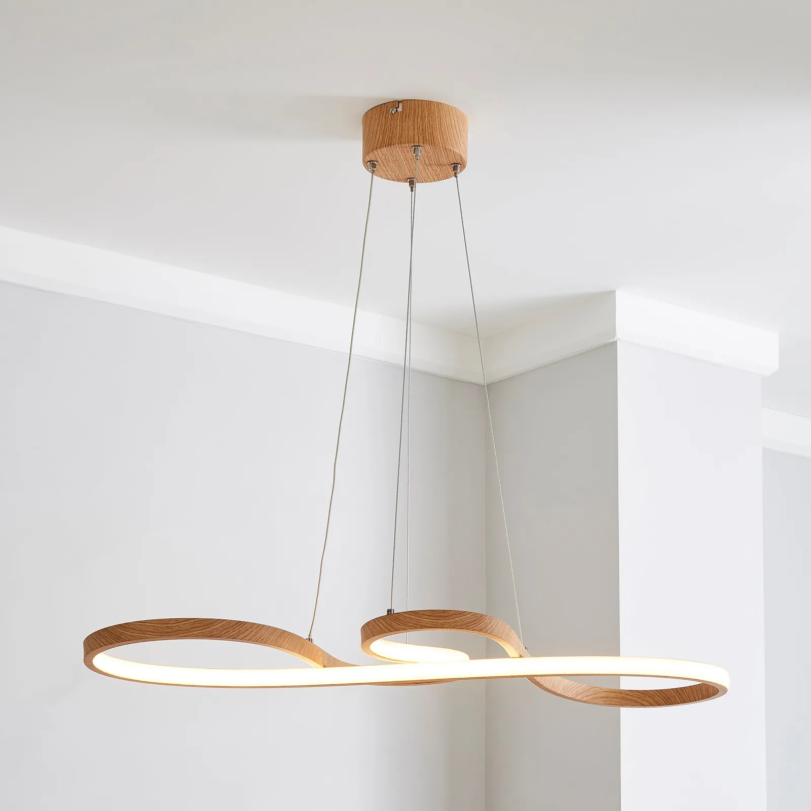 Jaxson LED Wood Effect Ceiling Fitting Brown