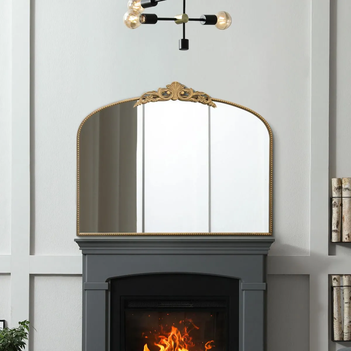 MirrorOutlet Gold Metal Framed Arched Wall Mirror 40" X 31" (102CM X 80CM) 6