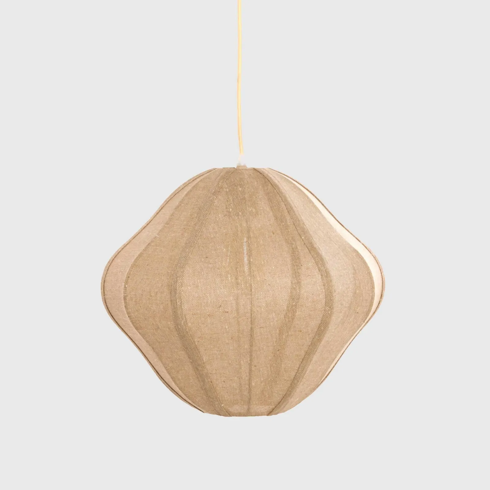 Large Shaped Jute Pendant Light, Neutral Fabric | Barker & Stonehouse