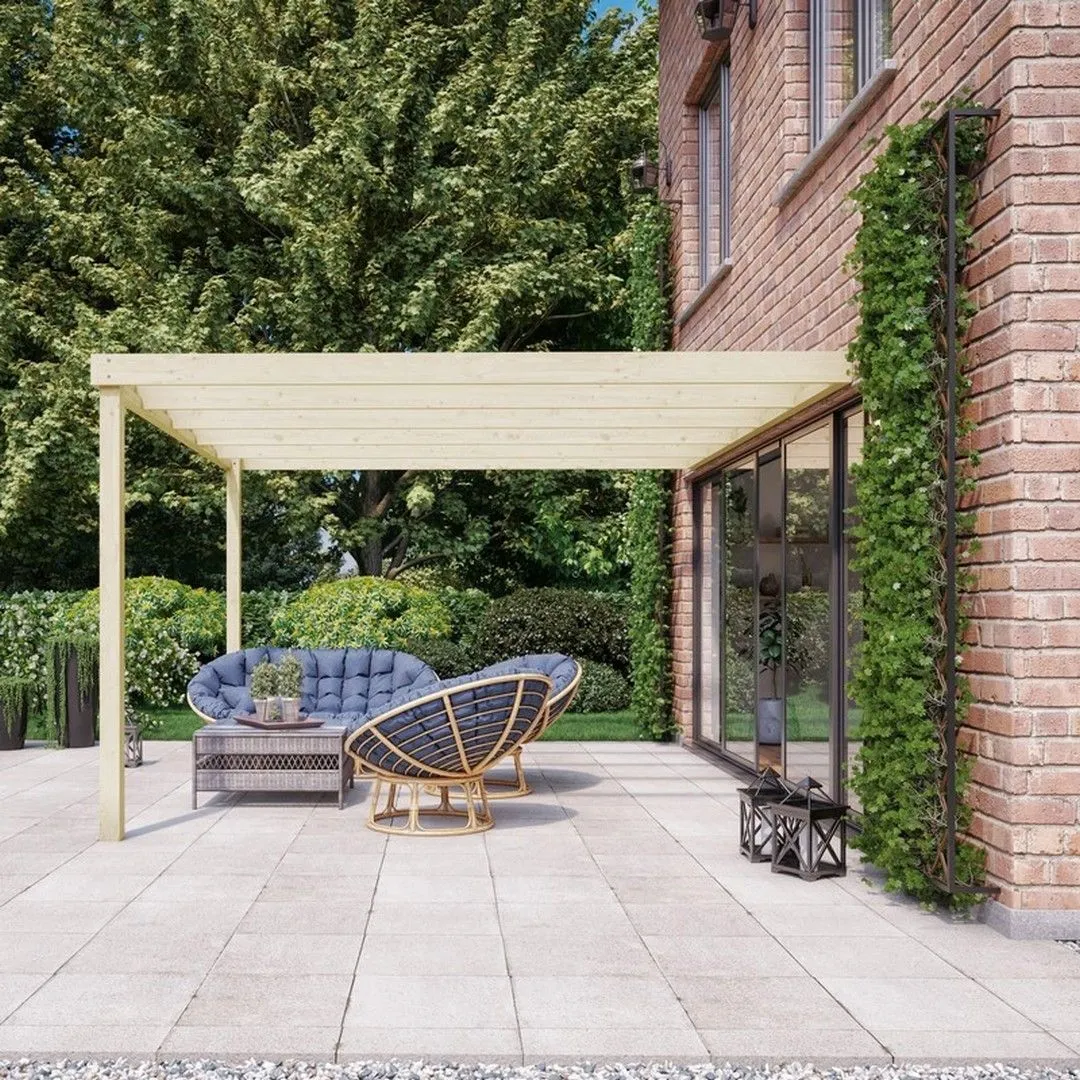 Rutland County Garden Furniture Ltd Wall Mounted Box Pergola - Wood - L180 x W240 x H270 cm - Light Green 2
